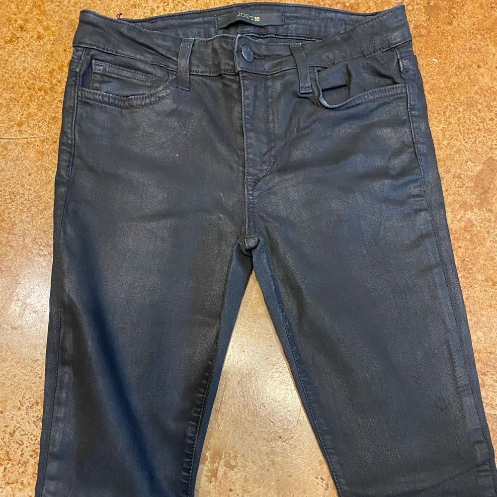 Joe's Jeans Black‎ Mid Rise The Skinny Coated Jeans